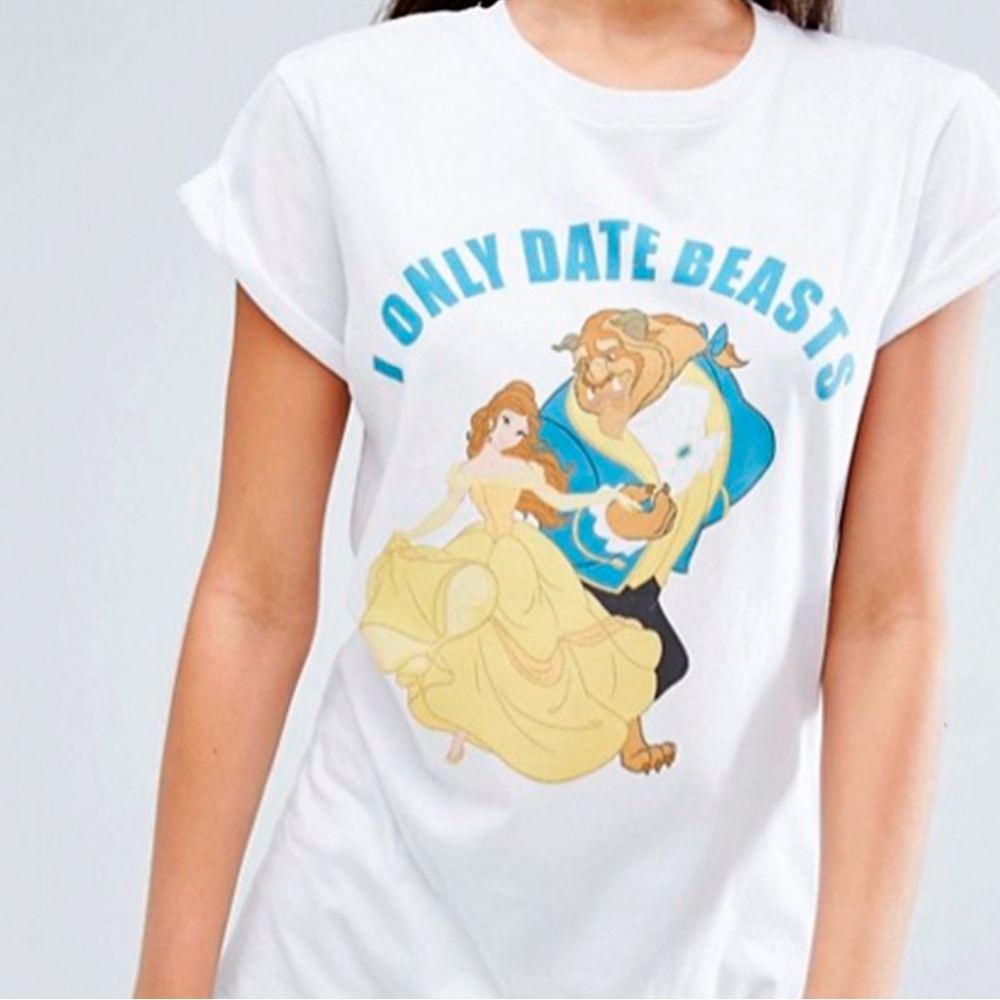 NWT ASOS Disney Beauty & the Beast Relaxed Graphic Tee